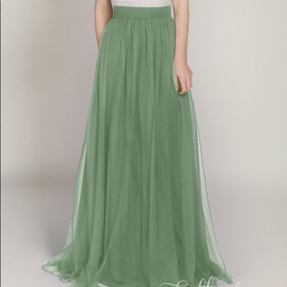 Tulle & Chantilly TBQP346 moss green tulle skirt - Picture 1 of 7